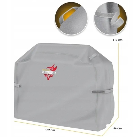 Pokrowiec na grilla KESSER - 132x66x110 cm - Oxford 600D/PVC - wodoodporny/UV