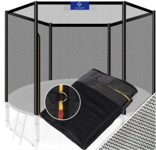 Siatka do trampoliny KESSER 244 cm - wys. 200 cm - 6 słupków - czarna