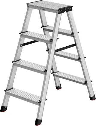 Składana drabina aluminiowa SONGMICS 4-stopniowa - udźwig 150 kg - lekka i stabilna