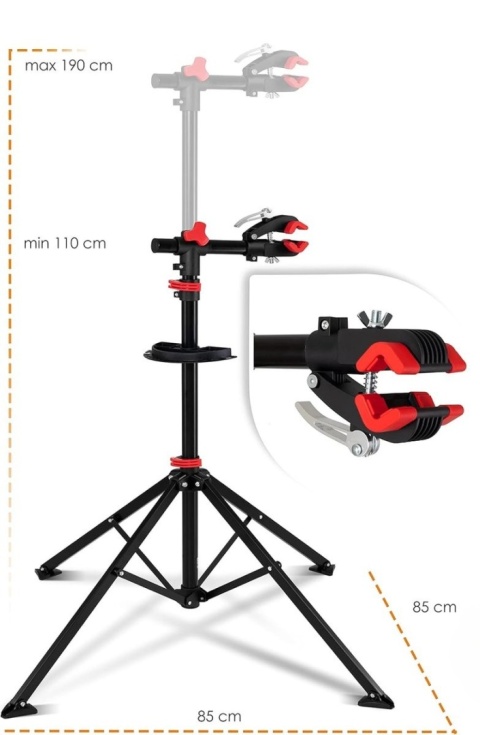 Stojak do naprawy rowerów KESSER - aluminiowy - 190x85x85 cm - obrót 360° - 30 kg