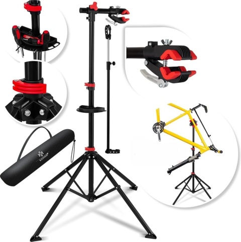 Stojak do naprawy rowerów KESSER - aluminiowy - 190x85x85 cm - obrót 360° - 30 kg