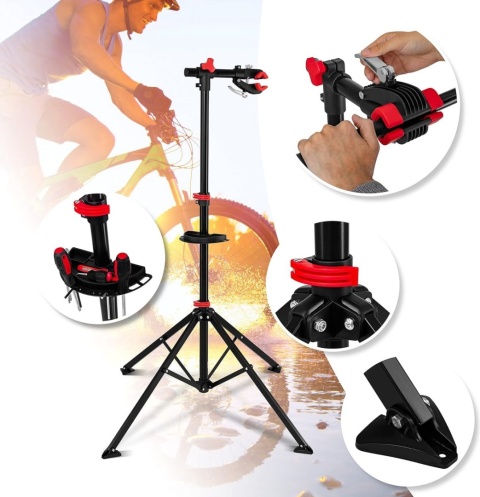 Stojak do naprawy rowerów KESSER - aluminiowy - 190x85x85 cm - obrót 360° - 30 kg