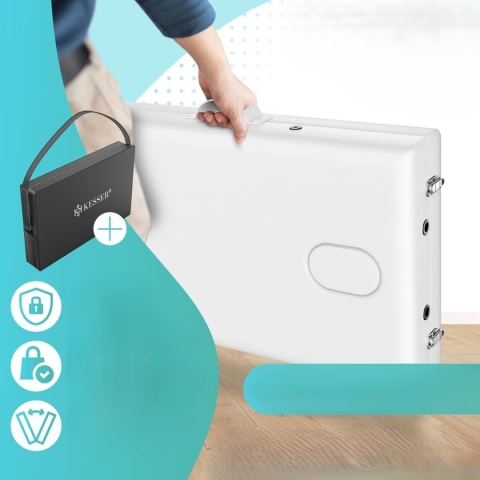 Stół do masażu z zagłówkiem 210 cm - biały