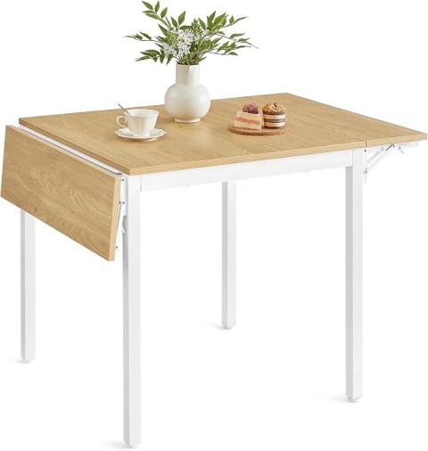 Stół składany kuchenny 120x78x76,2 cm dla 2-4 osób biały dąb