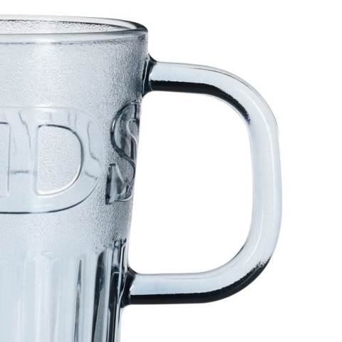 Szklane kubki ze słomką i uchwytem 4 sztuki - 450 ml - szare