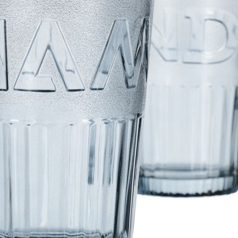 Szklane kubki ze słomką i uchwytem 4 sztuki - 450 ml - szare