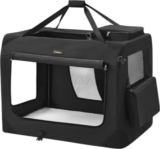 Transporter dla psa FEANDREA 102×69×69 cm - Składany - Czarny - Metalowa rama
