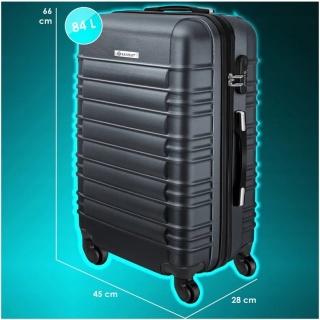 Walizka podróżna KESSER 66 cm - 84L - ABS - LCD waga - 4 kółka - antracyt