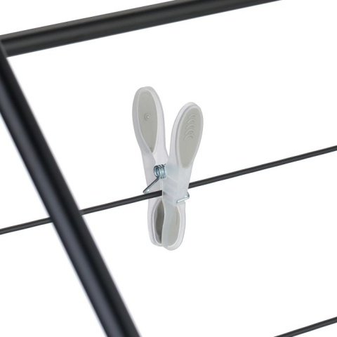 Wieszak na pranie składany - 138x63x49 cm - 50 klamerek - czarny