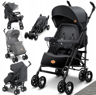 Wózek spacerowy KIDIZ City Pro – antracyt – 7,4 kg – stalowy – koła EVA 6”