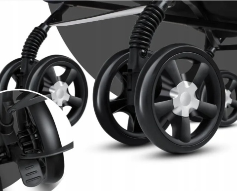 Wózek spacerowy KIDIZ City Pro – antracyt – 7,4 kg – stalowy – koła EVA 6”