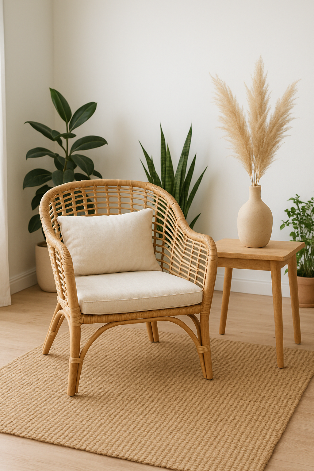 Naturalne dodatki do wnętrz 🌿 Drewno, rattan i juta – ponadczasowy trend w aranżacji