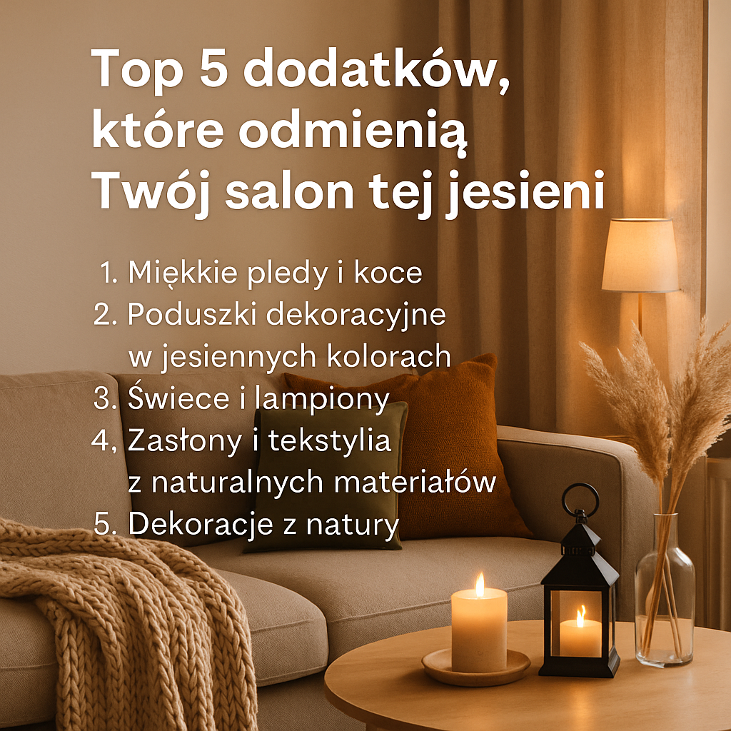 🍂 Top 5 dodatków, które odmienią Twój salon tej jesieni ✨