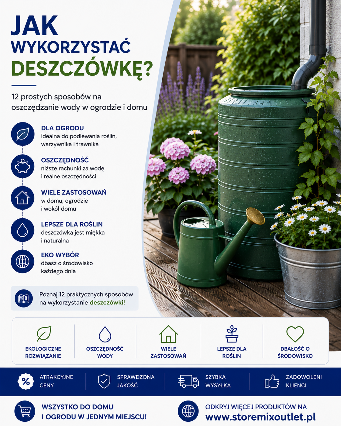 Jak wykorzystać deszczówkę? 12 prostych sposobów na oszczędzanie wody.