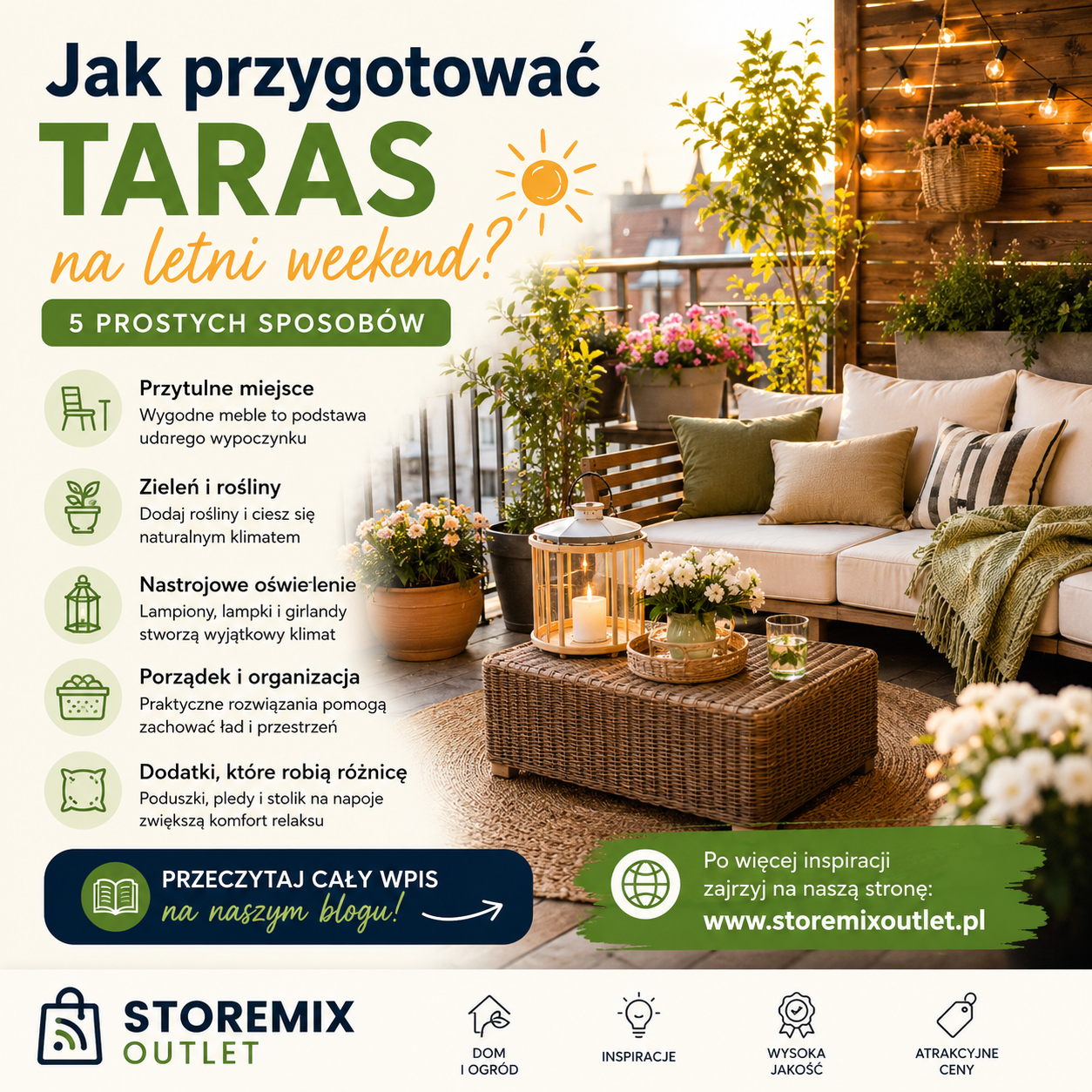 🌞 Jak przygotować taras na letni weekend? 5 prostych sposobów